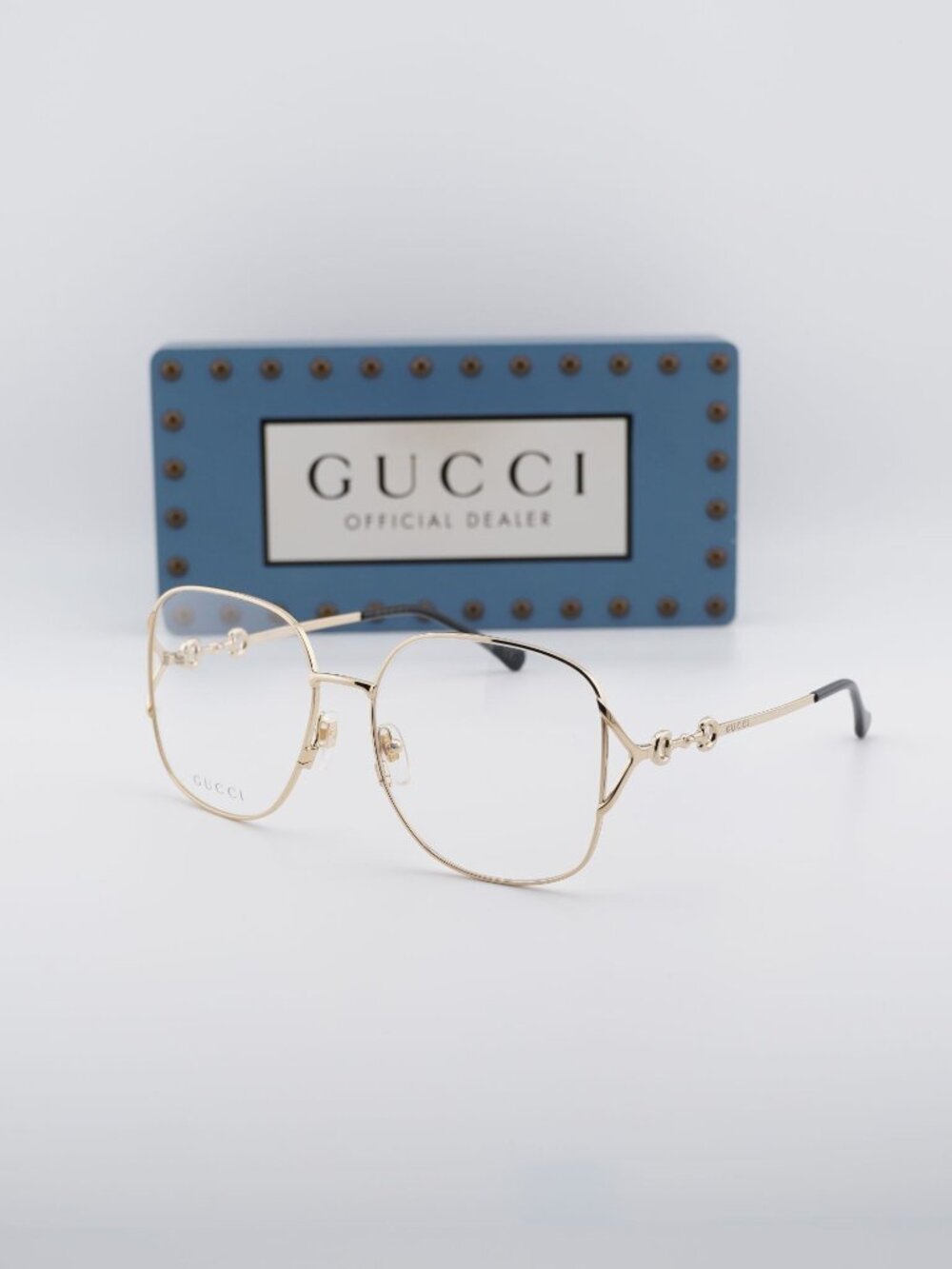 Gucci GG1019O 001 Square Eyeglasses – Gold 58mm